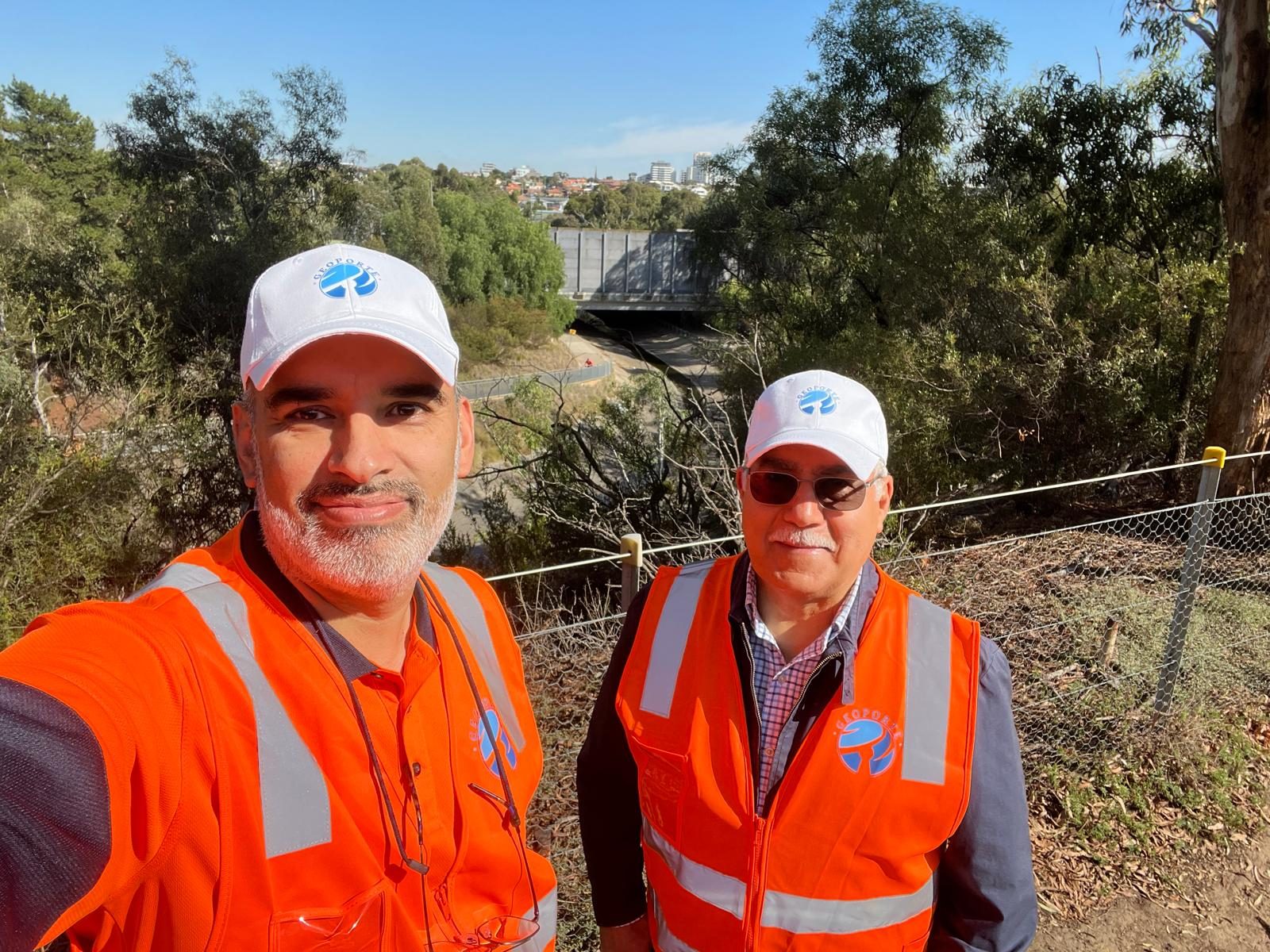 Geoporte directors on a site visit